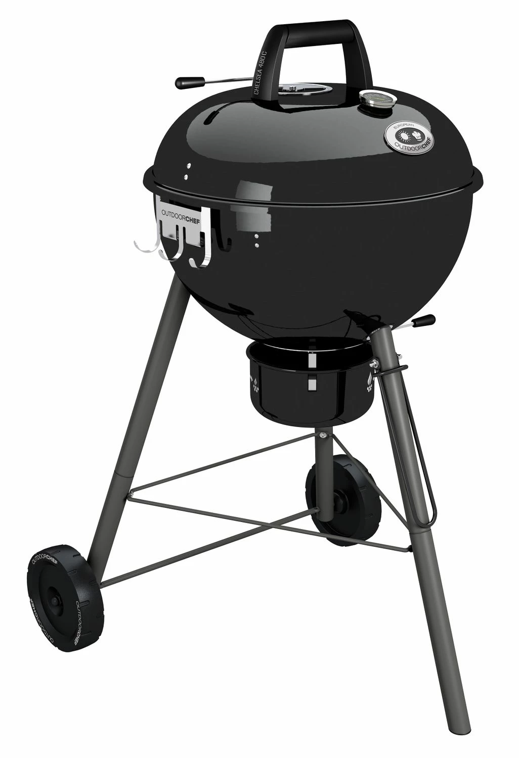 Outdoorchef Holzkohle Kugelgrill Chelsea 480 C Schwarz 2 Outdoorchef Holzkohle Kugelgrill Chelsea 480 C Schwarz – Bild 2