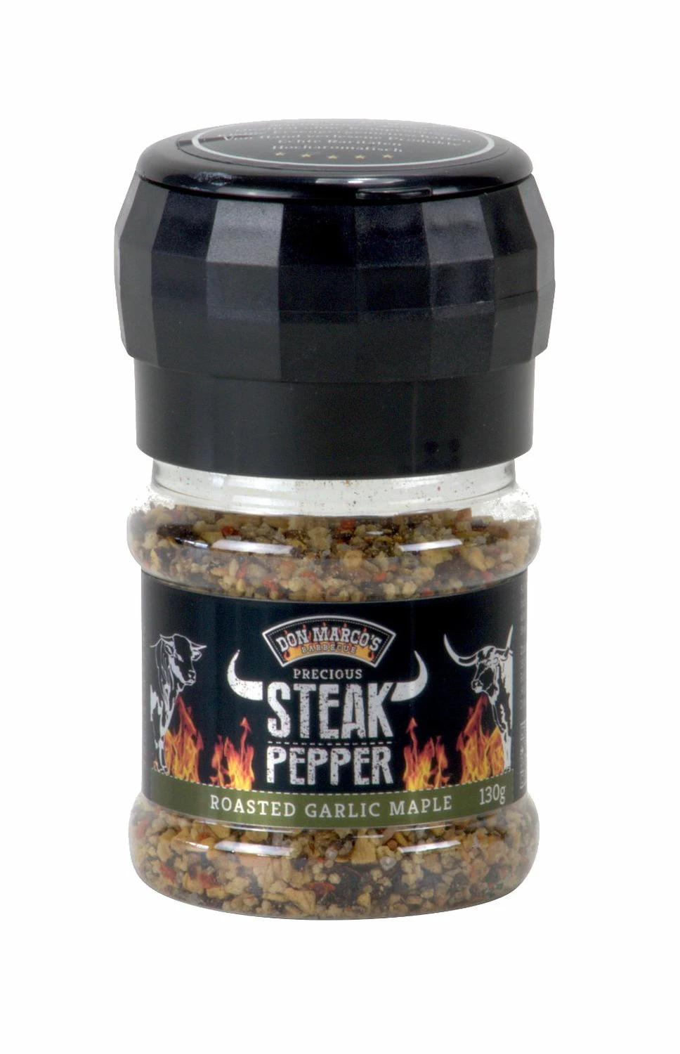 Don Marcos Steak Peffer - Roasted Garlic - Mit Mühlenaufsatz, 130 G 1 Don Marcos Steak Peffer - Roasted Garlic - Mit Mühlenaufsatz, 130 G