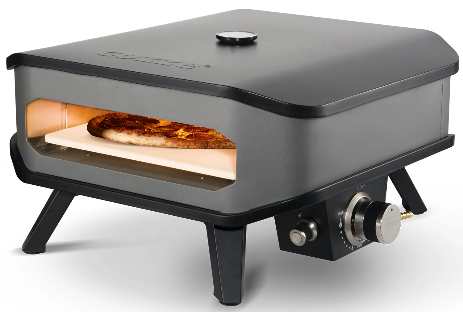 COZZE Pizzaofen Gas 34 Cm (13") Mit Thermometer - Inkl. Pizzastein 2 COZZE Pizzaofen Gas 34 Cm (13") Mit Thermometer - Inkl. Pizzastein – Bild 2