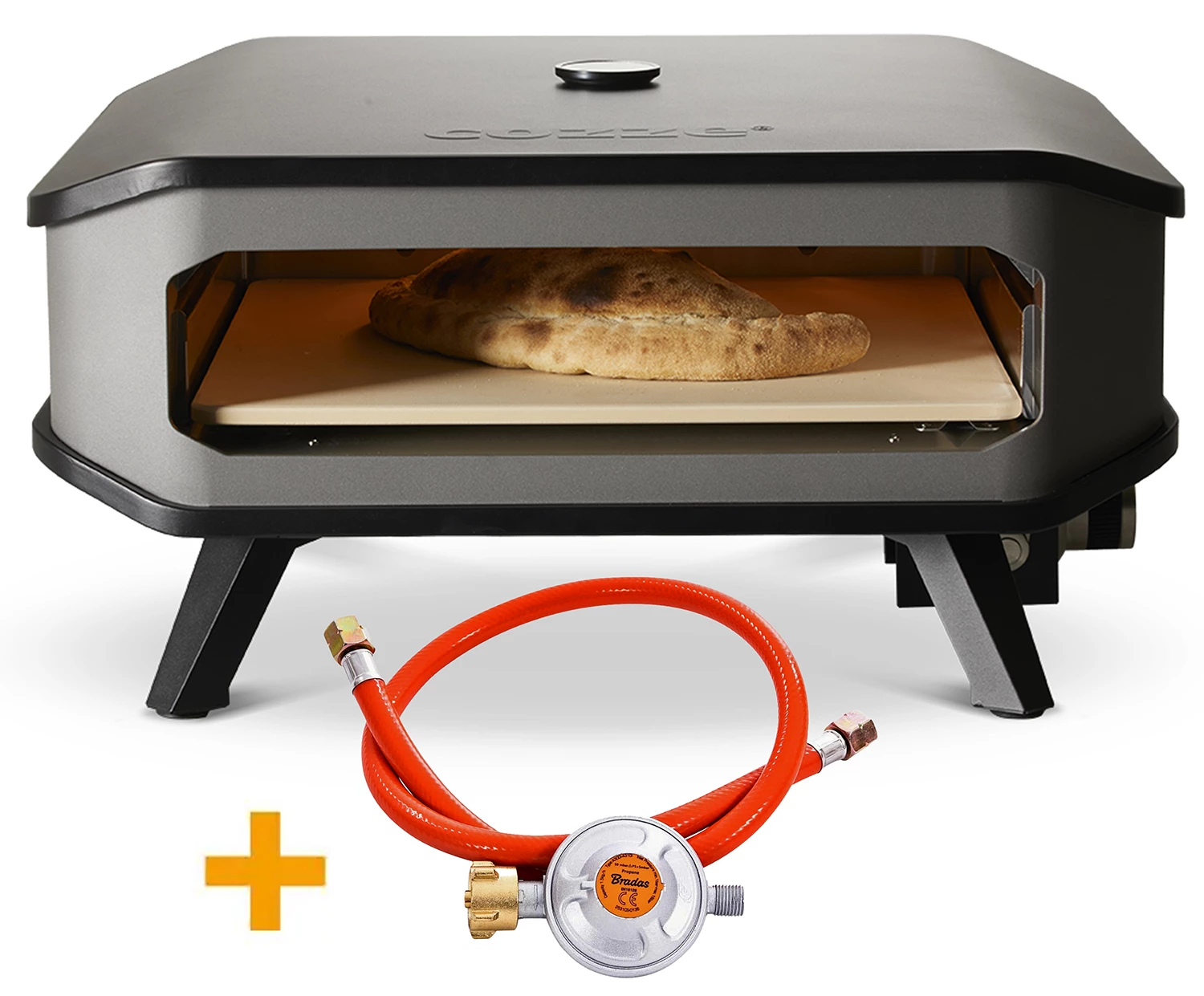 COZZE Pizzaofen Gas 42,5 Cm (17") Mit Thermometer - Inkl. Pizzastein 1 COZZE Pizzaofen Gas 42,5 Cm (17") Mit Thermometer - Inkl. Pizzastein