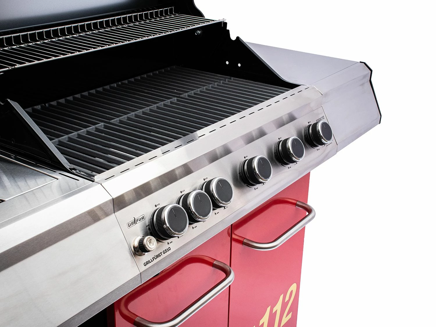 Grillfürst G510G 5-Brenner Gasgrill Mit Hochtemperaturbrenner Und Gusseisen Rosten - Feuerwehr Edition 6 Grillfürst G510G 5-Brenner Gasgrill Mit Hochtemperaturbrenner Und Gusseisen Rosten - Feuerwehr Edition – Bild 6