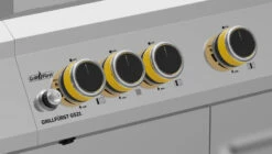 Grillfürst G521G 5-Brenner Edelstahl-Gasgrill Borussia Dortmund Edition Mit Hochtemperaturbrenner, Heckbrenner Und Gusseisen Rosten -Grill Verkaufs-Shop G521 BVB Drehregler Bedienblende Dortmund Grill Edelstahl