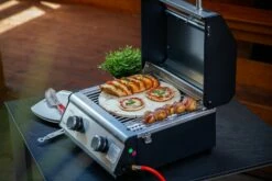 Grillfürst G201E 2-Brenner Gasgrill Portabel V2 - Campinggrill / Balkongrill 50mbar -Grill Verkaufs-Shop Grillfuerst Camping Gasgrill G201 Pizzastein 1