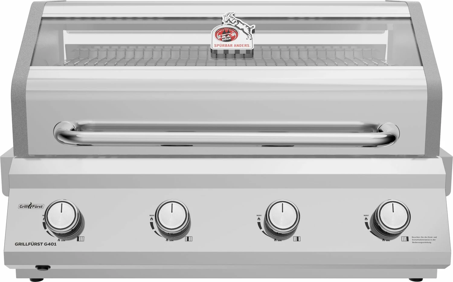 Grillfürst G401E 4-Brenner Einbaugrill - 1. FC Köln Edition - Edelstahlroste 1 Grillfürst G401E 4-Brenner Einbaugrill - 1. FC Köln Edition - Edelstahlroste