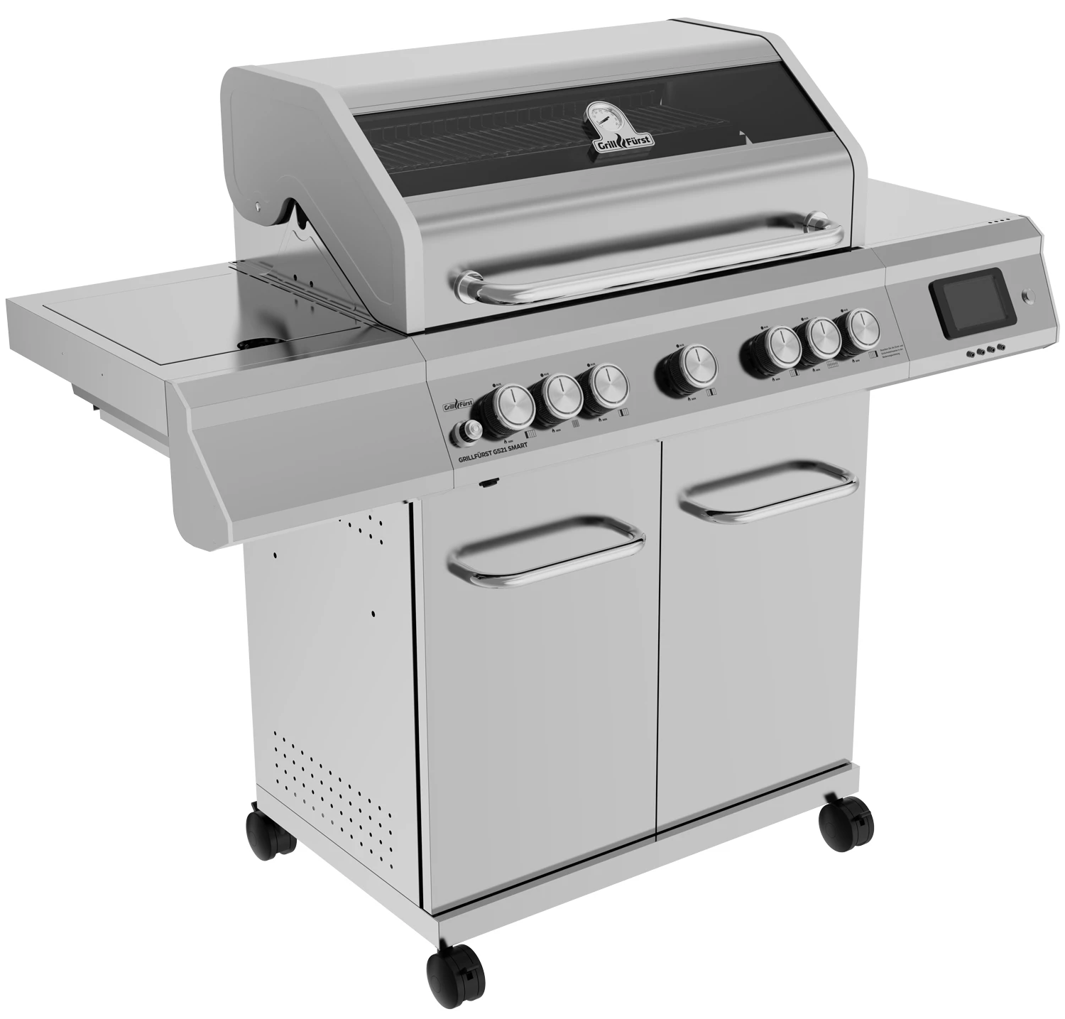 Grillfürst G521E Smart Grill - Mit Automatischer Temperatursteuerung, Hochtemperaturbrenner, Heckbrenner Und Edelstahl Rosten 1 Grillfürst G521E Smart Grill - Mit Automatischer Temperatursteuerung, Hochtemperaturbrenner, Heckbrenner Und Edelstahl Rosten
