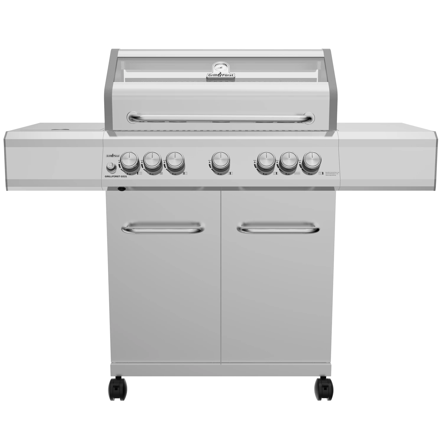 Grillfürst G521G 5-Brenner Edelstahl-Gasgrill Mit Hochtemperaturbrenner, Heckbrenner Und Gusseisen Rosten - X-DEAL Inkl. Zubehörpaket 1 Grillfürst G521G 5-Brenner Edelstahl-Gasgrill Mit Hochtemperaturbrenner, Heckbrenner Und Gusseisen Rosten - X-DEAL Inkl. Zubehörpaket