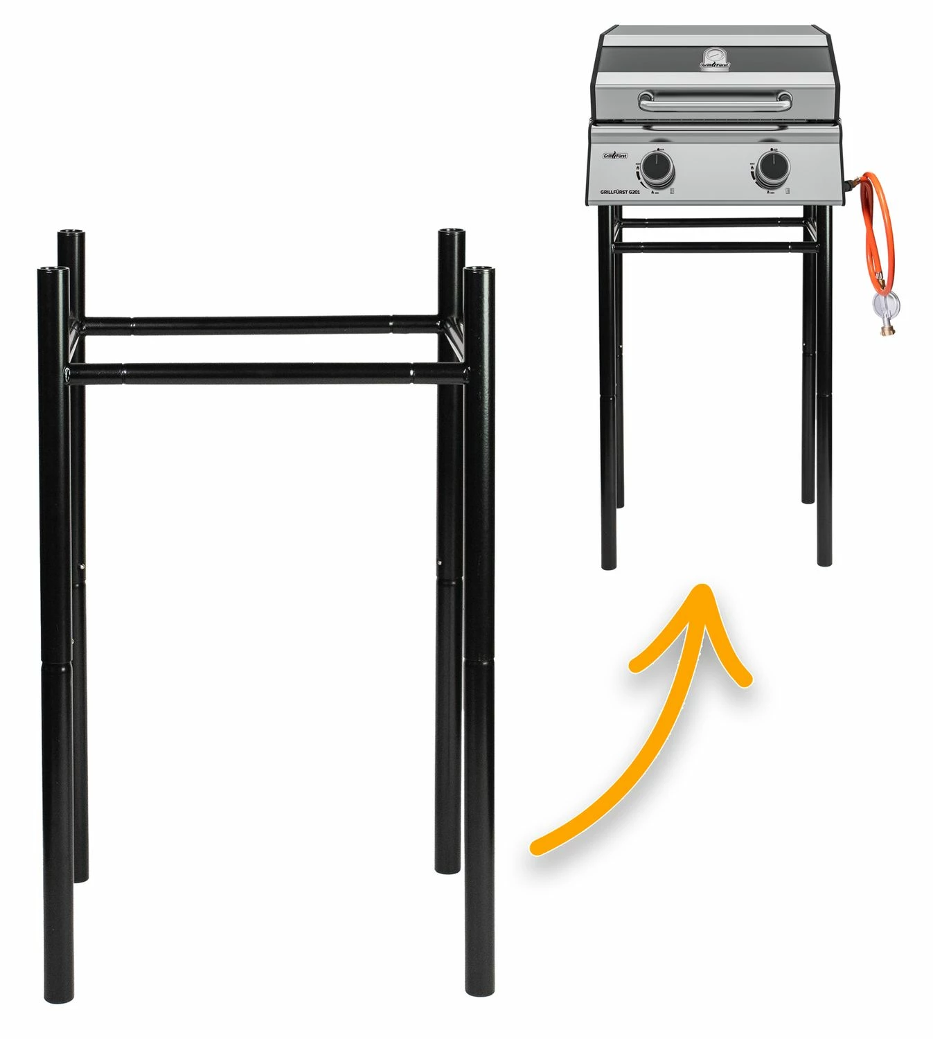 Grillfürst G201E 2-Brenner Gasgrill Portabel V2 - Campinggrill / Balkongrill 50mbar - Inkl. Untergestell 4 Grillfürst G201E 2-Brenner Gasgrill Portabel V2 - Campinggrill / Balkongrill 50mbar - Inkl. Untergestell – Bild 4