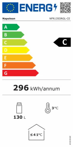 Napoleon Outdoor - Kühlschrank, 135 Liter, Rechtsdrehende Tür Mit Doppelverglasung Und LED Beleuchtung - Wasserdicht Nach IP24 33 Napoleon Outdoor - Kühlschrank, 135 Liter, Rechtsdrehende Tür Mit Doppelverglasung Und LED Beleuchtung - Wasserdicht Nach IP24 -Grill Verkaufs-Shop Napoleon Kuehlschrank Energieeffizienz