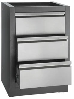 Napoleon Outdoor Küche Oasis 2er Schubladenschrank / Einbaugeräte-Schrank (oberes Fach = Feststehende Blende)