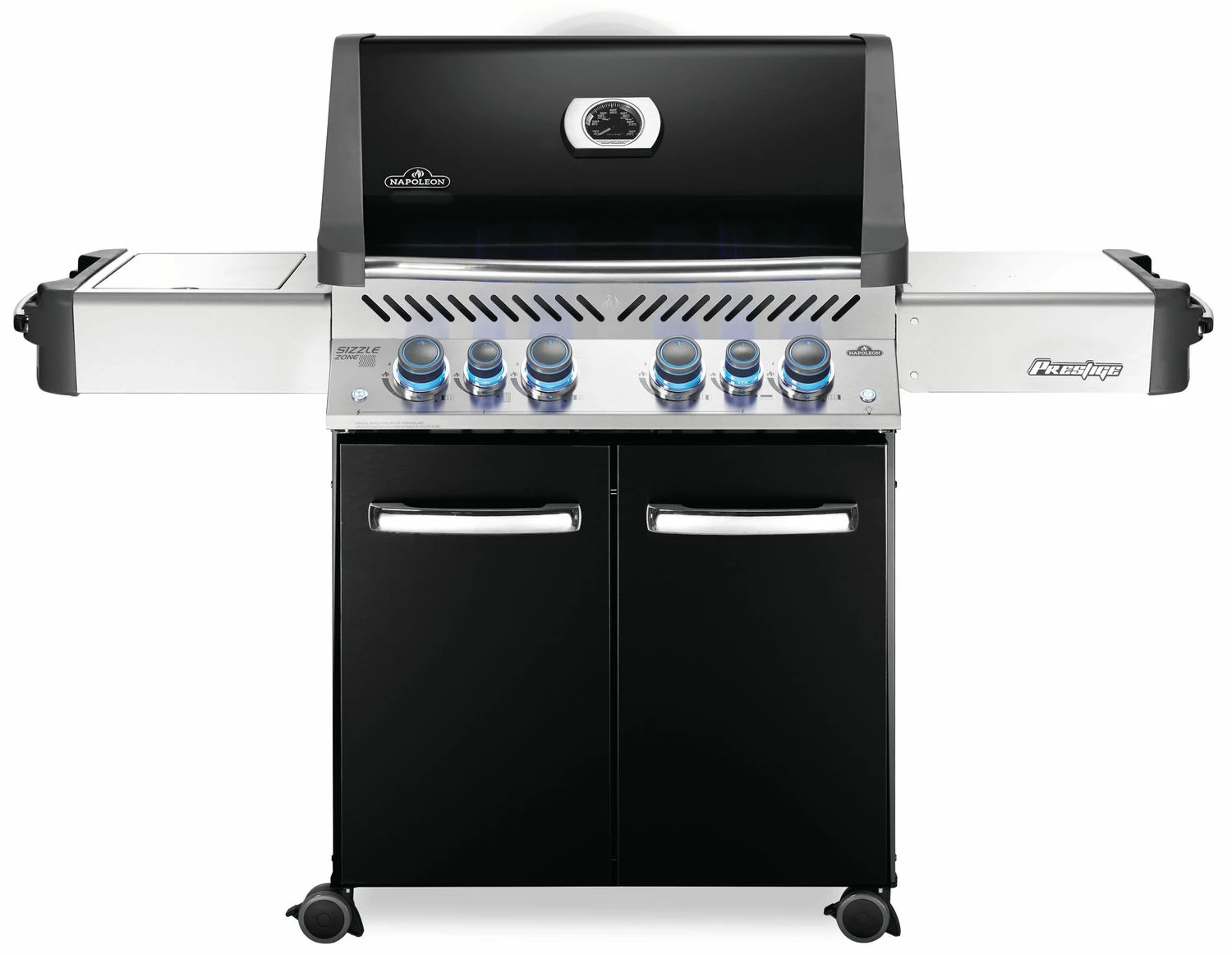 Napoleon Prestige 500 Gasgrill, Schwarz - Mit Safety Glow - X-DEAL Inkl. Grillthermometer, Schneidebrett Und Windschild Für SIZZLE ZONE 1 Napoleon Prestige 500 Gasgrill, Schwarz - Mit Safety Glow - X-DEAL Inkl. Grillthermometer, Schneidebrett Und Windschild Für SIZZLE ZONE