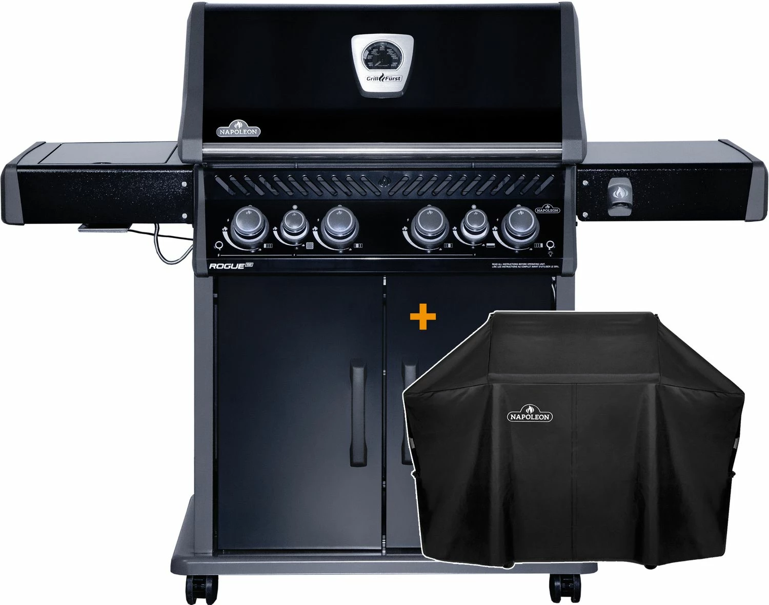 Napoleon Rogue SE 525 Gasgrill - All-black - Mit Edelstahlrosten, Sizzle Zone Und Heckbrenner - Grillfürst Edition Inkl. Abdeckhaube Im Karton - Modell 2022 1 Napoleon Rogue SE 525 Gasgrill - All-black - Mit Edelstahlrosten, Sizzle Zone Und Heckbrenner - Grillfürst Edition Inkl. Abdeckhaube Im Karton - Modell 2022