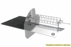 Outdoorchef Dualchef S 425 G Edelstahl Gasgrill Mit Seitenkocher + Blazing Zone Infrarotbrenner + DGS Gusseisen Grillrost 2 Stk. + DGS Gemüse Grillrost 2 Stk. -Grill Verkaufs-Shop Outdoorchef Dualchef Heat Diffuser Drehspiess 2