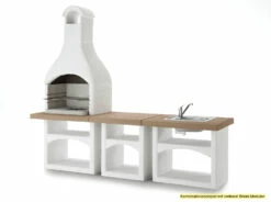 Palazzetti Outdoor Küche: Modul Grillkamin Brioni Inkl. Montagematerial -Grill Verkaufs-Shop Palazzetti Grillkamin Brioni Outdoor Kueche Kombi