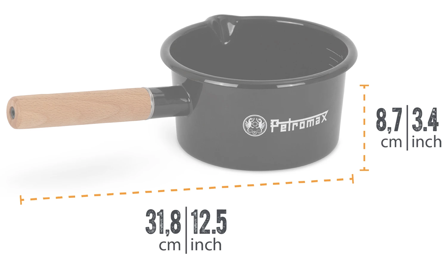 Petromax Emaille Stieltopf / 1000 Ml / Schwarz 2 Petromax Emaille Stieltopf / 1000 Ml / Schwarz – Bild 2