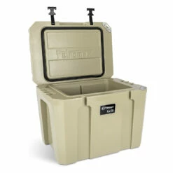 Petromax Kühlbox 50 Liter Sand - Inkl. Sitzkissen, Haft-Unterlage Und Einsatzkorb -Grill Verkaufs-Shop Petromax Kuehlbox kx50 sand open