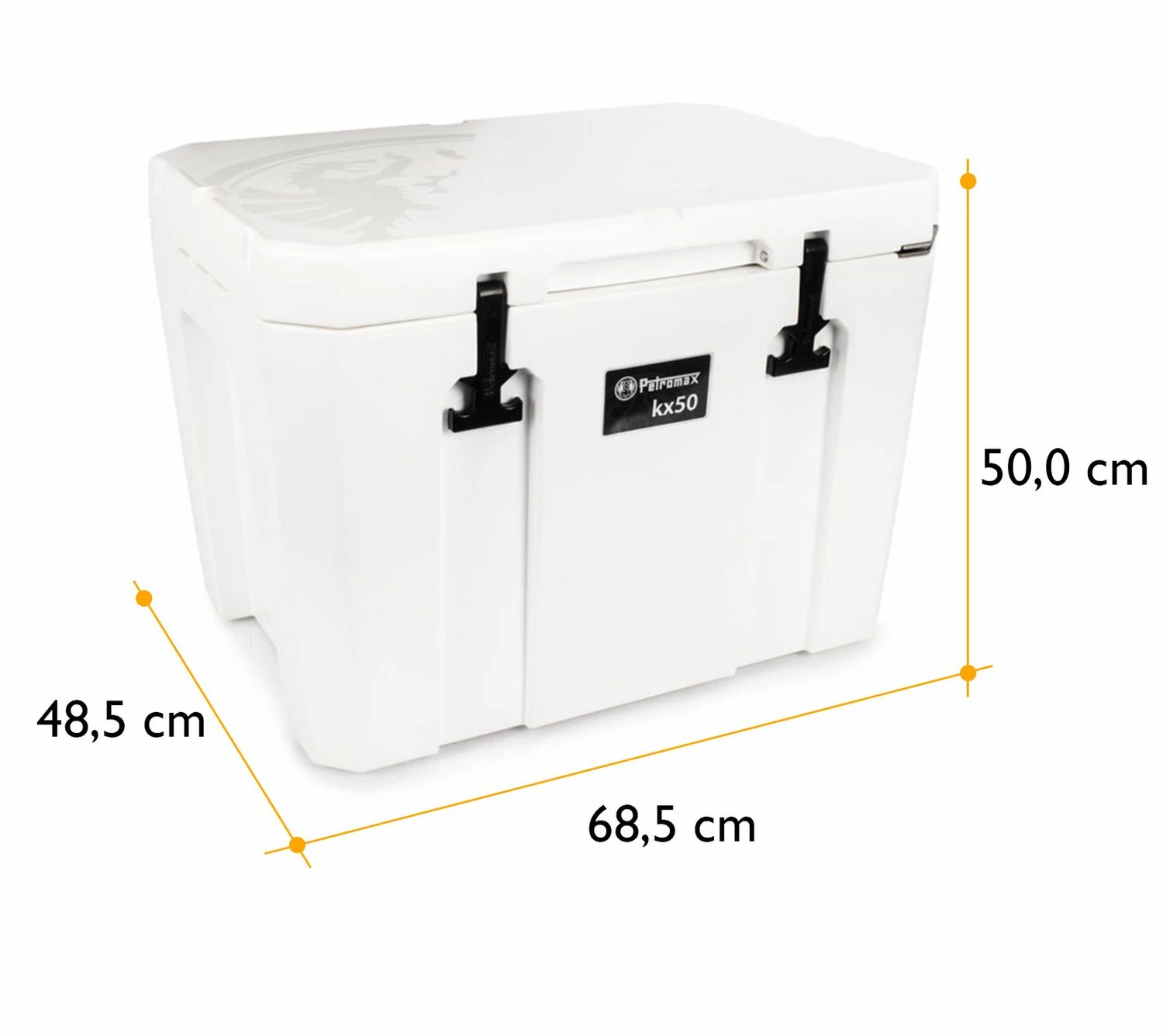Petromax Kühlbox 50 Liter Alpenweiß - Inkl. Sitzkissen, Haft-Unterlage Und Einsatzkorb 1 Petromax Kühlbox 50 Liter Alpenweiß - Inkl. Sitzkissen, Haft-Unterlage Und Einsatzkorb