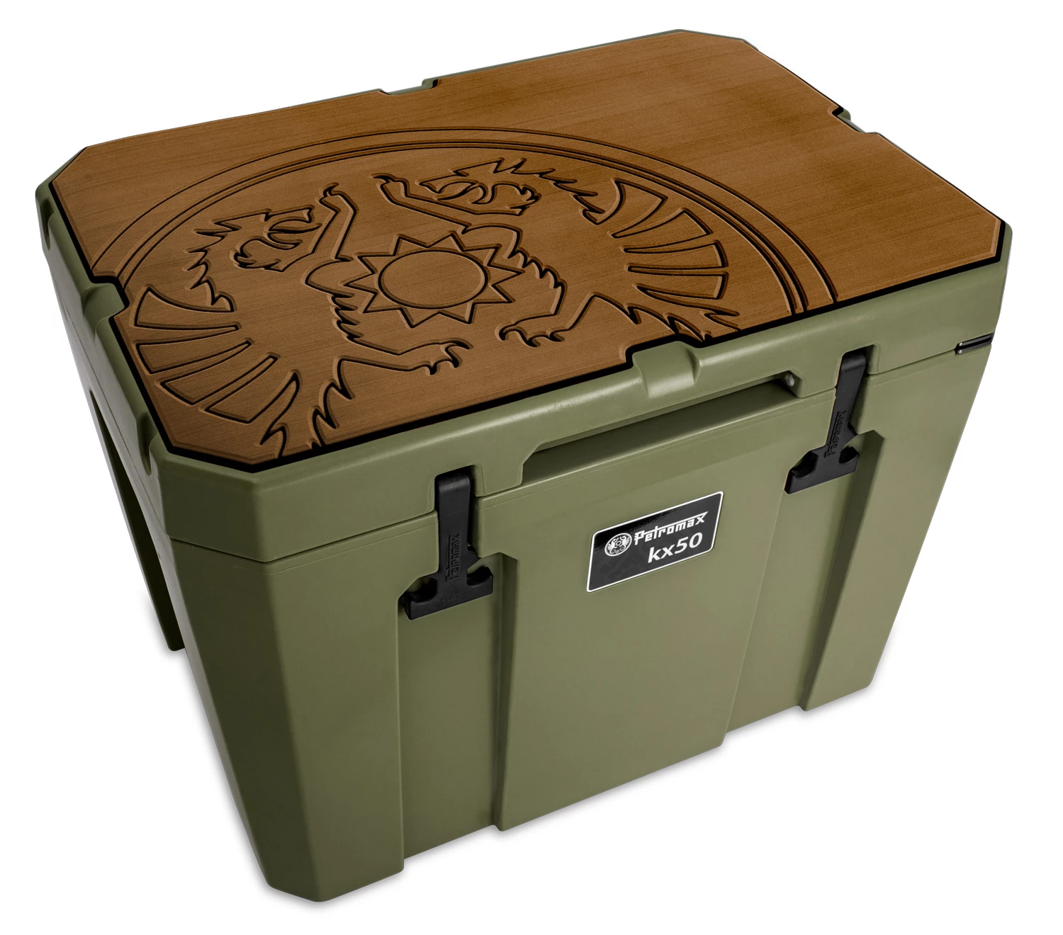 Petromax Haft-Auflage Für Kühlbox Kx50 Braun Mit Drachenemblem 2 Petromax Haft-Auflage Für Kühlbox Kx50 Braun Mit Drachenemblem – Bild 2