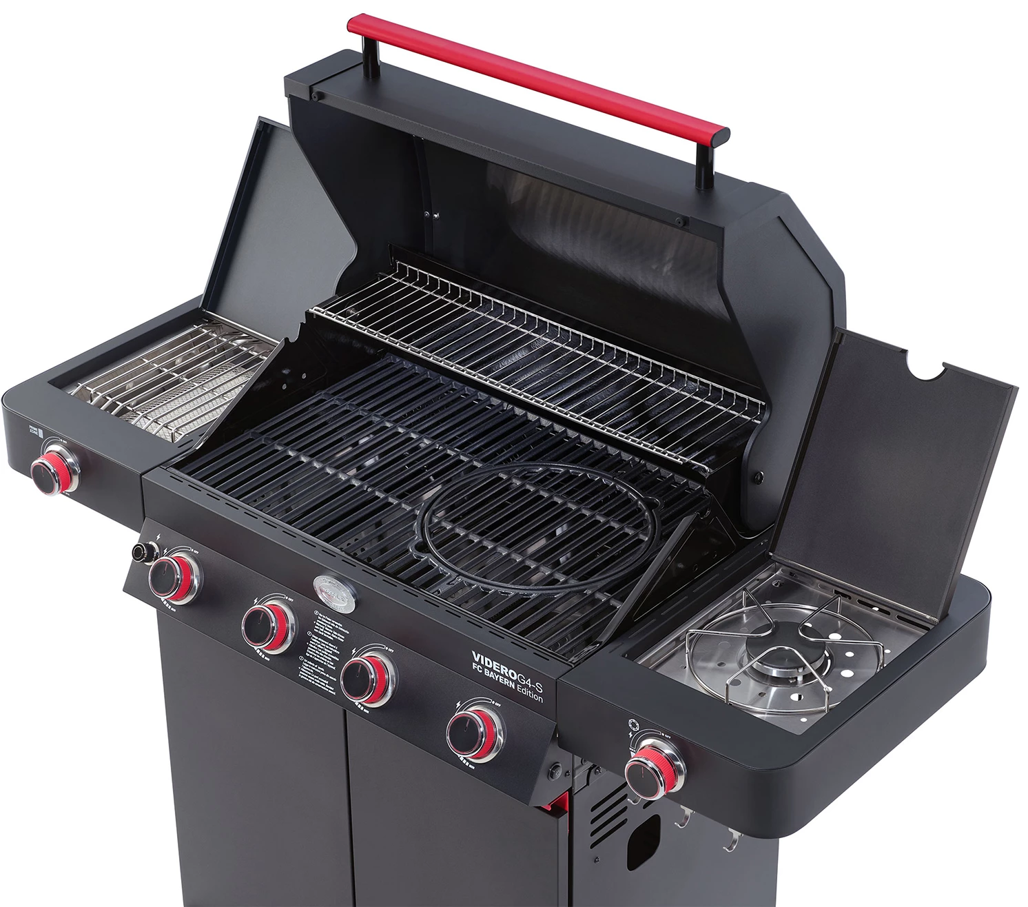 Rösle Videro G4-S VARIO+ Schwarz Gasgrill - FC Bayern Edition - Inkl. FC Bayern Abdeckhaube, Grillzange, Grillbürste Und Grillhandschuhe 5 Rösle Videro G4-S VARIO+ Schwarz Gasgrill - FC Bayern Edition - Inkl. FC Bayern Abdeckhaube, Grillzange, Grillbürste Und Grillhandschuhe – Bild 5
