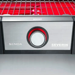 Severin Elektro Tischgrill SENOA Boost - Boost Zone 500°C - 3.000 W -Grill Verkaufs-Shop Severin Senoa boost s PG8113 Drehknopf beleuchtet rot