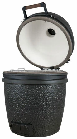 The Bastard Keramikgrill VX Large - Solo - Schwarz Matt - Modell 2023 17 The Bastard Keramikgrill VX Large - Solo - Schwarz Matt - Modell 2023 -Grill Verkaufs-Shop The Bastard VX Keramikgrill Large Solo offen rechts