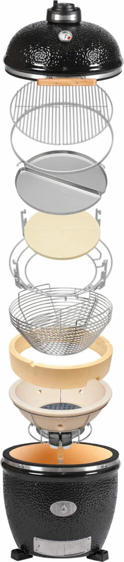 Monolith Grill CLASSIC BBQ GURU - PRO-Serie 1.0 Schwarz - MIT Gestell Und Seitentischen -Grill Verkaufs-Shop monolith pro serie aufbau 2