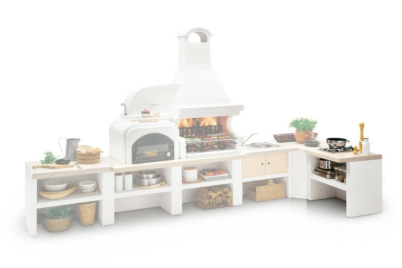 Palazzetti Gartenküche: Modul 2- Flammige Gaskochstelle Mit Edelstahl Abdeckung, Marmortech Rot 1 Palazzetti Gartenküche: Modul 2- Flammige Gaskochstelle Mit Edelstahl Abdeckung, Marmortech Rot